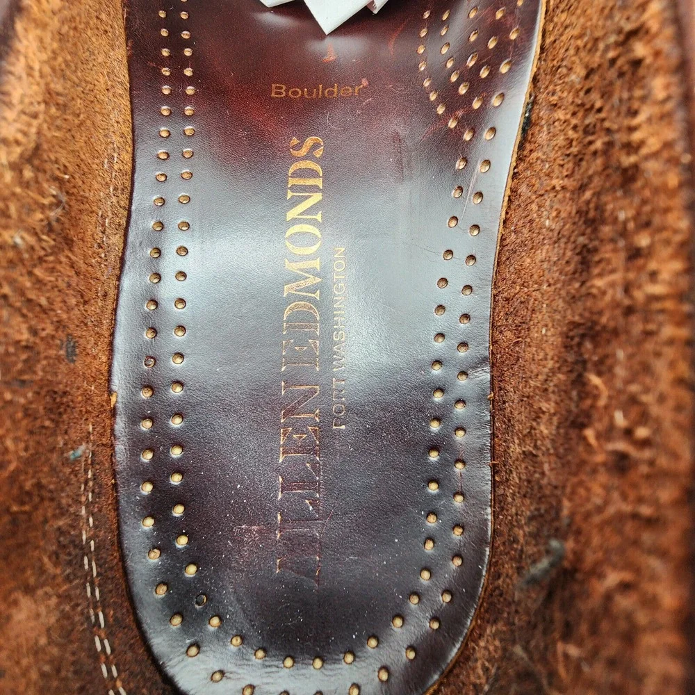 Allen Edmonds Boulder‎ Driving Shoes Mens 9.5 D Brown Leather Stitched Moccasin